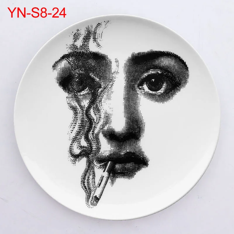Оригинальность Европы Fornasetti керамические тарелки искусство Стиль украшения повесить настенные украшения Еда диск 8 дюймов 10 дюймов блюдо