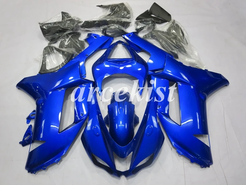 blue 4 подарки ABS мотоцикл Полный обтекатели комплект подходит для Kawasaki ZX6R 2007 2008 ZX-6R 07 08 ниндзя 636 кузов набор синий - Цвет: blue