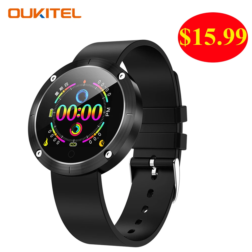 

OUKITEL W5 Smart Watch NRF52832 Heart Rate Monitor Anti-lost Vibration Message Reminder 1.22 Inch IP68 Waterproof Smart Watch