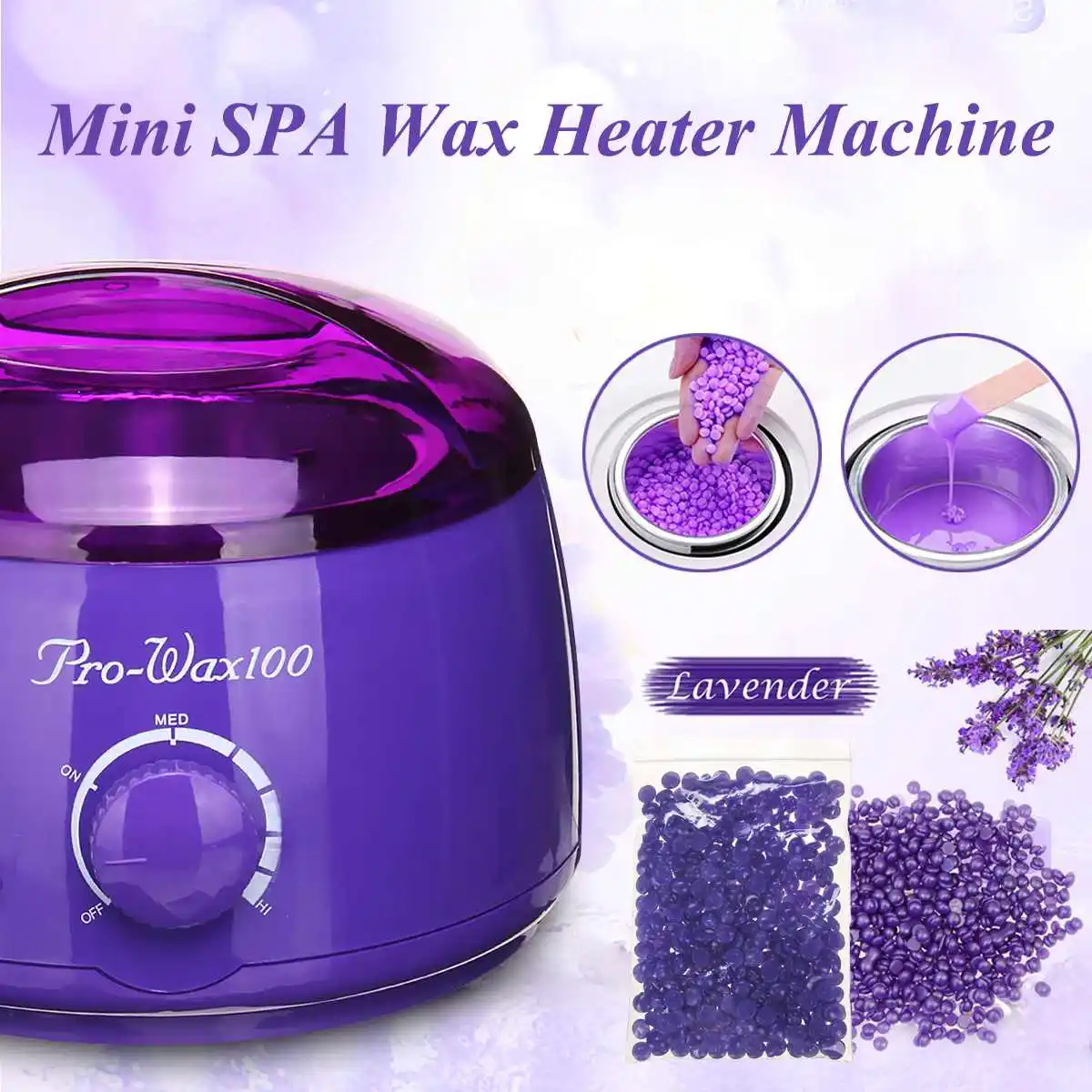 

Paraffin Wax Heater Hair Removal Cream Heater with 12pc Spatulas 100g Wax Beans Warmer Heater Professional Mini SPA Hands Feet