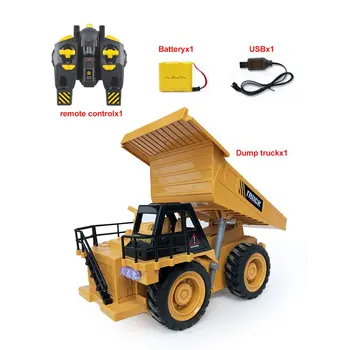 

Kids 6CH 1:16 RC Truck Alloy Dumper Tilting Cart 2.4G 4WD Remote Control Mine Machine Truck Electronic Vehicle Model Toys Gift