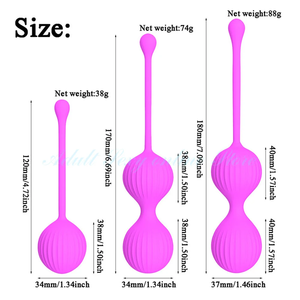 3Pcs Vaginal Ball Silicone Smart Geisha Kegel Egg Simulator Vagina Ben Wa Tightening Exerciser Sex Toys for Women