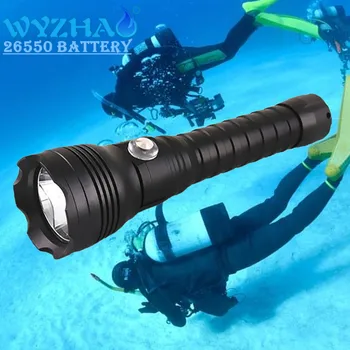 

Diving XHP70 flashlight LED light White light and yellow light Swimming in the deep sea light use 26650 Battery Waterproof Torch