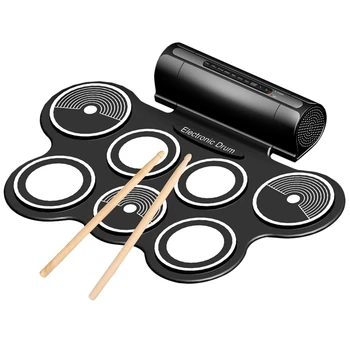 

Portable Jazz Drum Folding Jazz Drum Stereo Dual Speaker Electronic Drum Digital Drum Us Plug
