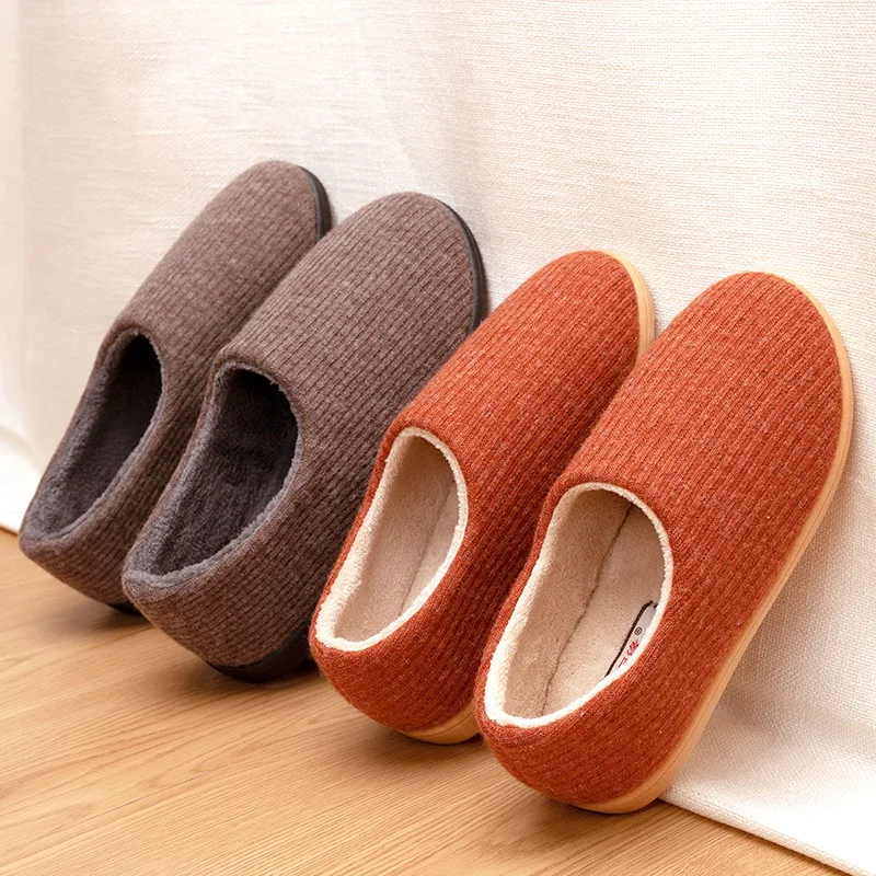 

Winter Cotton Slippers WOMEN'S Bag Heel Indoor Thick Bottomed Outer Wear Household plus Velvet Old Man Cotton-padded Shoes Cover