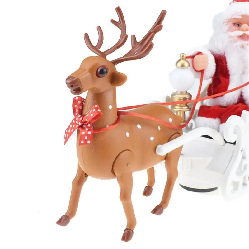 Рождественские украшения для дома Санта Клаус кукла лося сани игрушечного электрического автомобиля с музыкой Детские Рождественские игрушечная Беговая железная дорога для Dropship