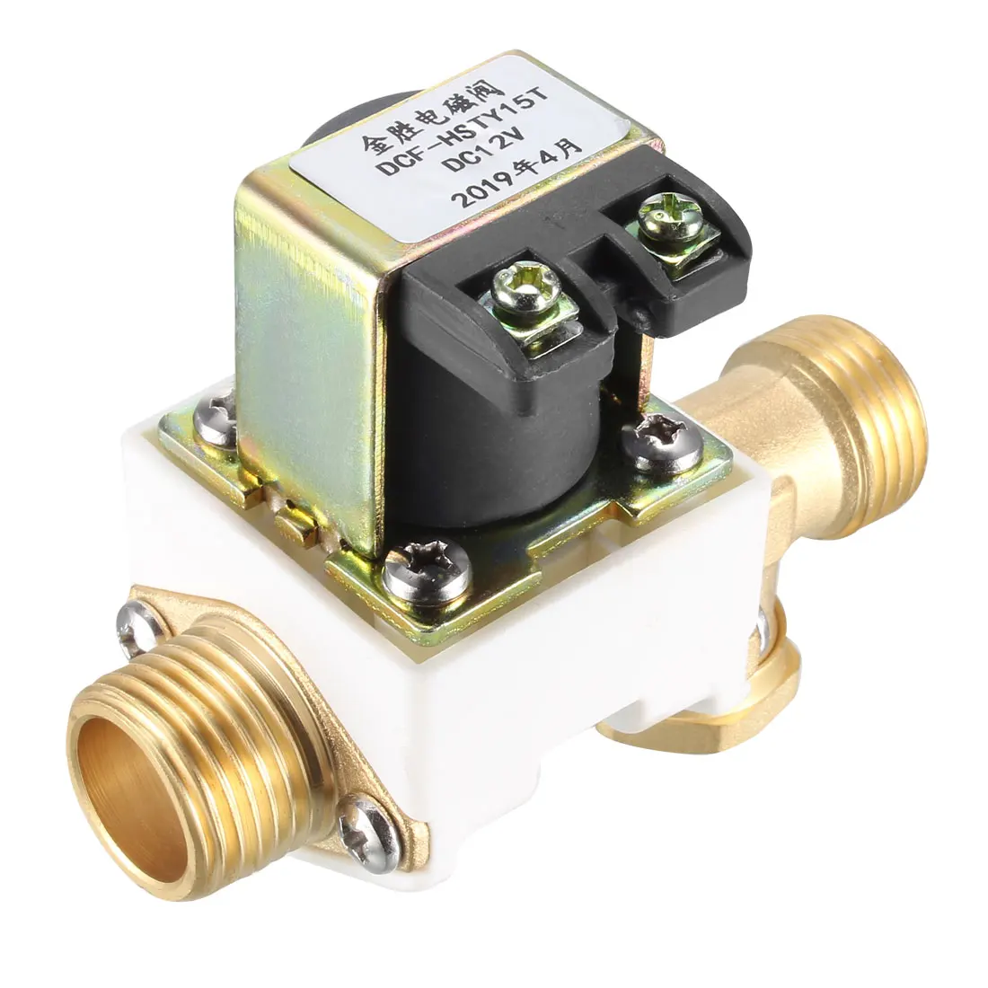 Uxcell G1/2 Соленоидный клапан для воды DC12V N/C нормально закрытый медный резьбовой впускной клапан с фильтром
