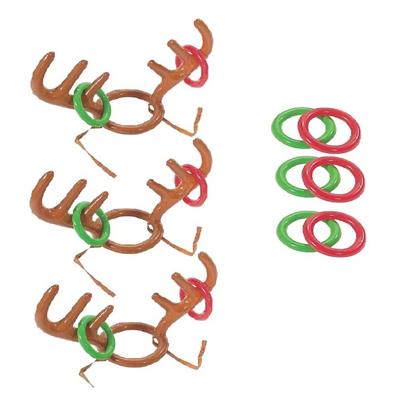 ПВХ надувной рогатый Олень голова кольцо бросание круг открытый кольцо бросание игра Забавный олень животное Рождественский Декор - Цвет: 2
