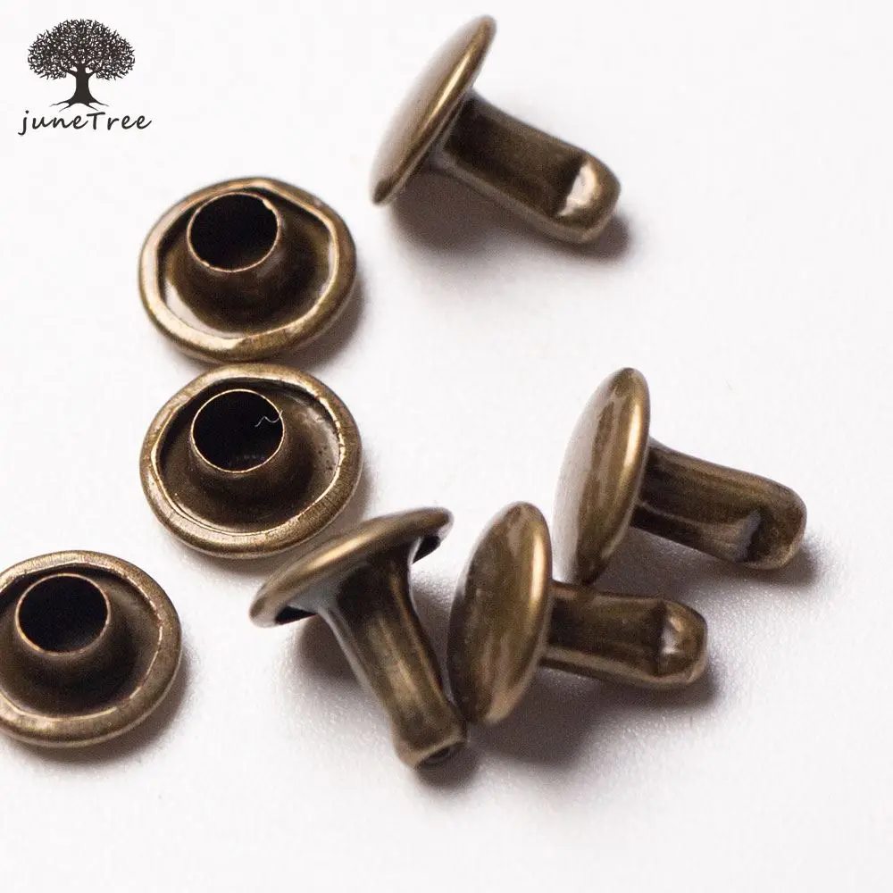 Double faced flat rivet handmade DIY leather tools golden black silver