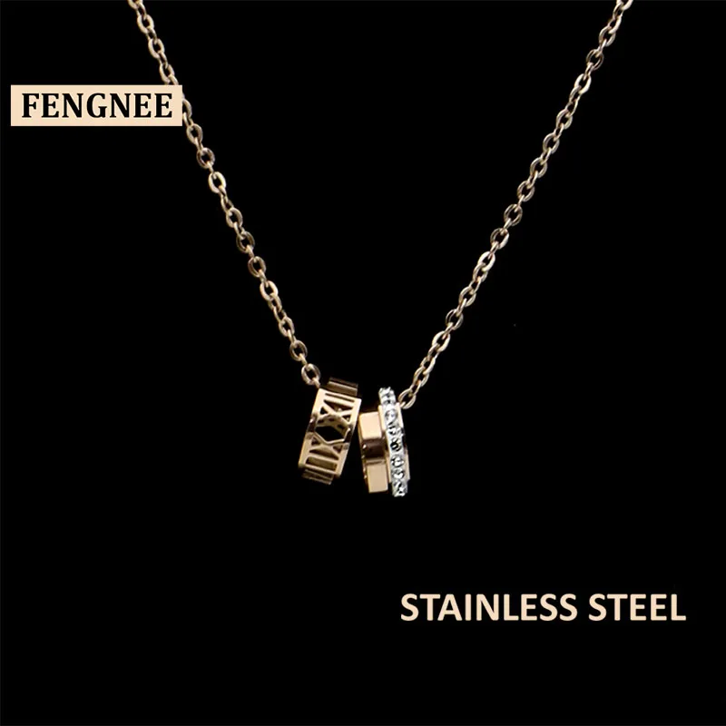 Fengnee Роскошные ювелирные изделия из нержавеющей стали для женщин Love розовое