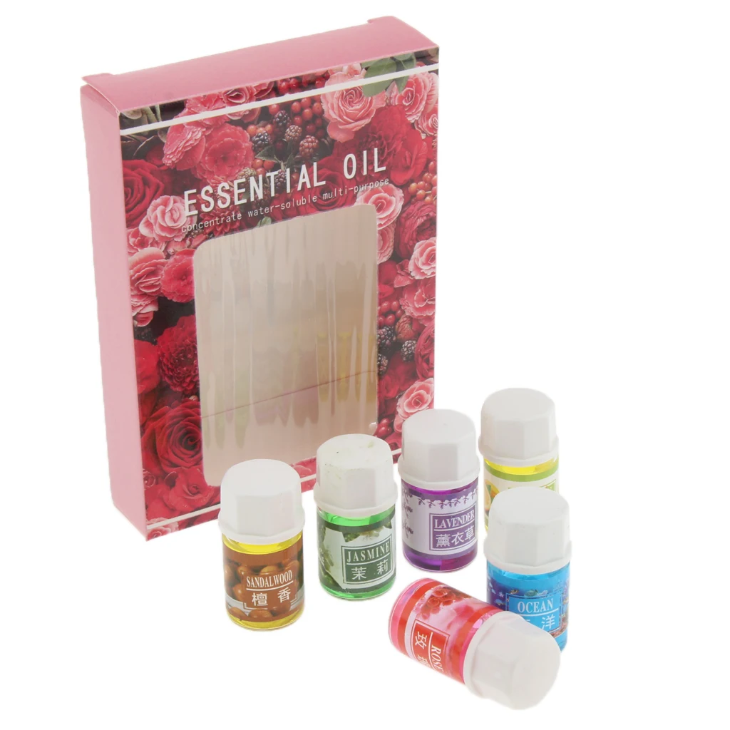 6pcs Beauty Aromatherapy Essential Oil, 100% Pure Basic Essential Oil Gift Set For Office Home Study Yoga Spa - 3ml