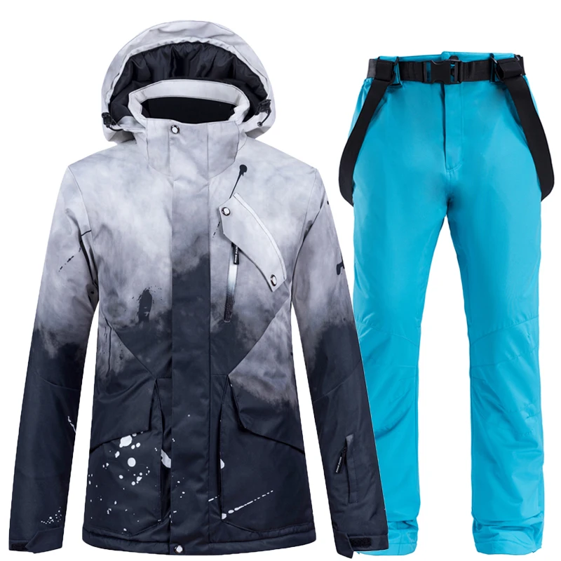 Толстый теплый лыжный костюм для женщин, водонепроницаемый ветрозащитный лыжный костюм и куртка для сноуборда, комплект со штанами, женские зимние костюмы, верхняя одежда