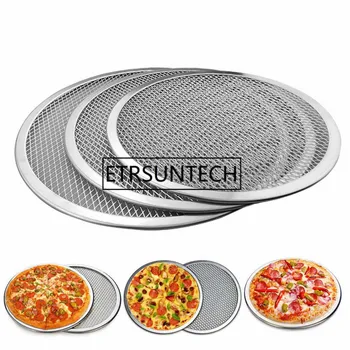 

100pcs Aluminium Baking Pizza Flat Mesh Baking Network Tray Thickening Pizza Dishes Baking Kitchen Tool Wholesale