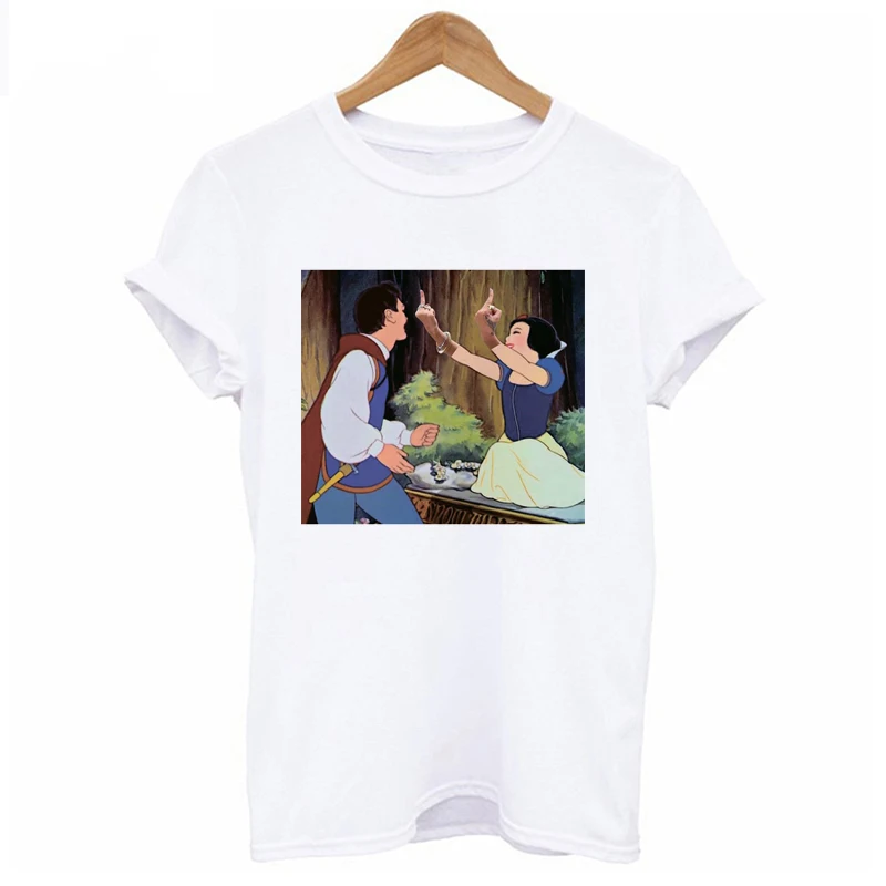 Повседневные футболки принца и принцессы Харадзюку женская одежда футболка летние футболки хип хоп женская футболка