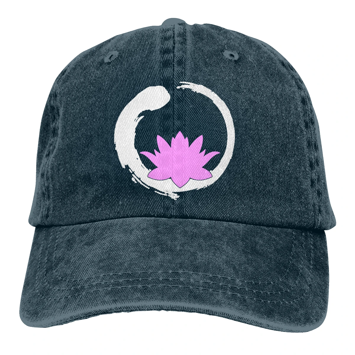 Дзен круг цветок лотоса, йога Casquette черный унисекс Мужские Женские деним Strapback бейсболка Регулируемая Гольф папа шляпа