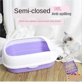 

Pet Toilet Bedpan Anti Splash Cats Litter Box Cat Dog Tray with Scoop Kitten Dog Clean Toilette Home Plastic Sand Box Supplies