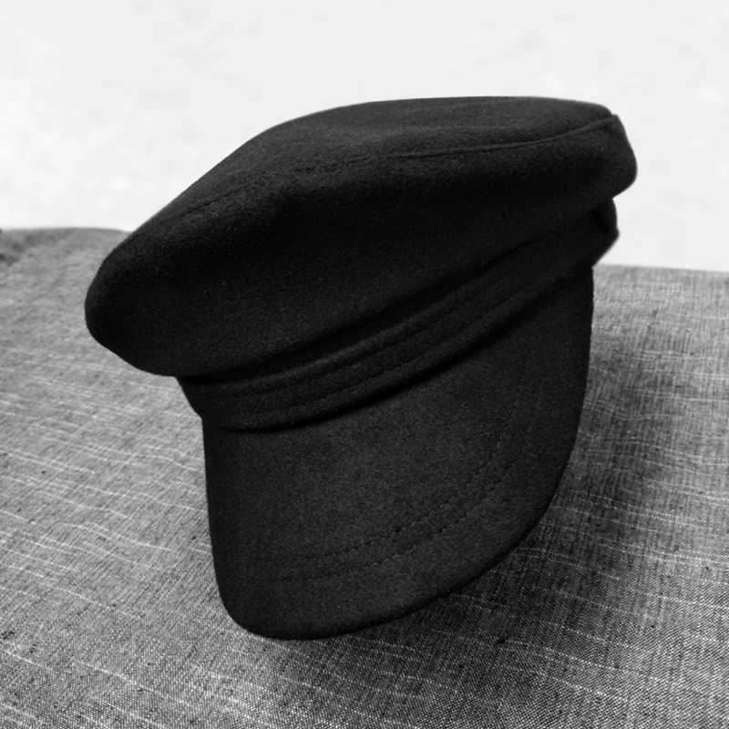 Новые зимние армейские кепки дикая шерсть плоская кепка Женская Британский маляр шляпа мужская Красивая Ретро Темно-синяя кепка головной убор моряка gorros JM006