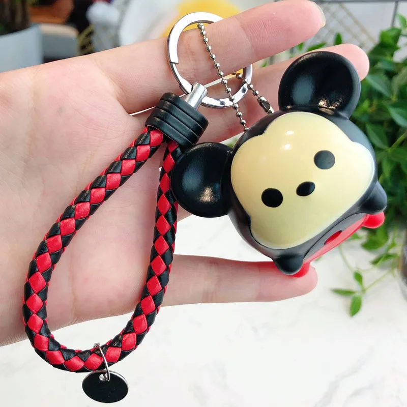 

The most popular cute doll keychain in 2020 mickey Duck couple bag knitting key chains car pendant