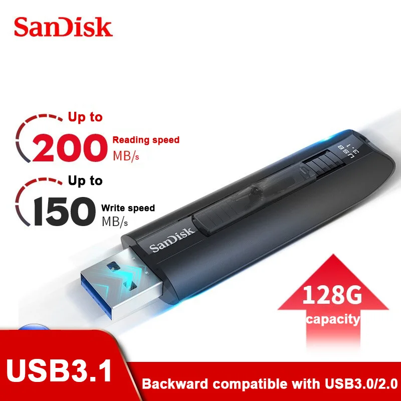 Tracking include SanDisk 64G Extreme Go USB 3.1 Flash Drive CZ800 