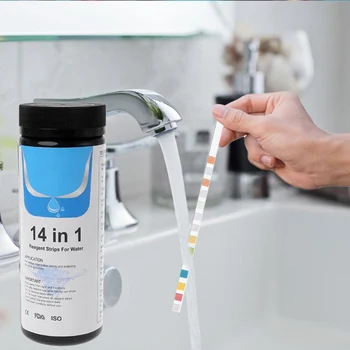 

Upgraded 14-in-1 50pcs Drinking Water Test Strip Kit -Best Water Quality Test For Well&Tap Water Faucets Test Alkalinity PH Etc
