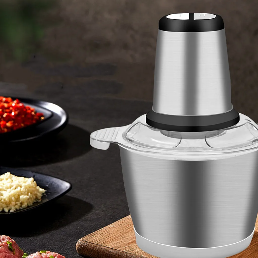 Многофункциональный измельчитель для мяса из нержавеющей стали, электрическая автоматическая машина для измельчения мяса, 2 скорости, большой объем, домашний кухонный комбайн#0910