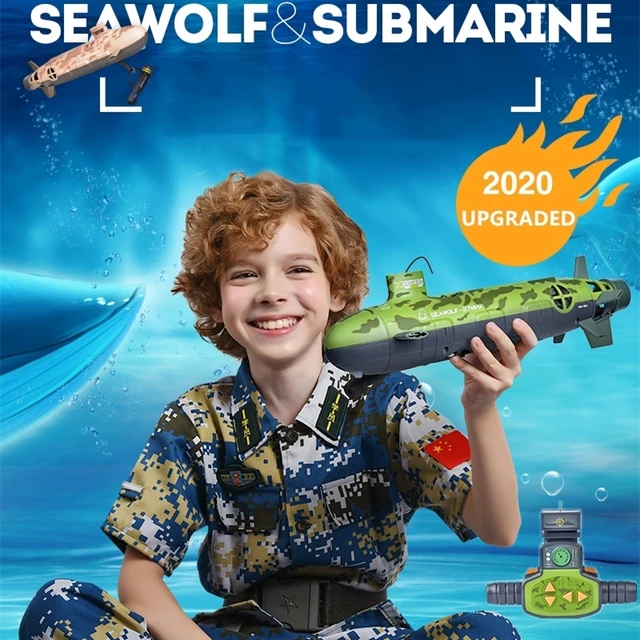 Tripple Motor Imitation RC Submarine Waterproof Low Voltage Protection Automatic Cooling Multi-player Competition Puzzle RC Toy 1