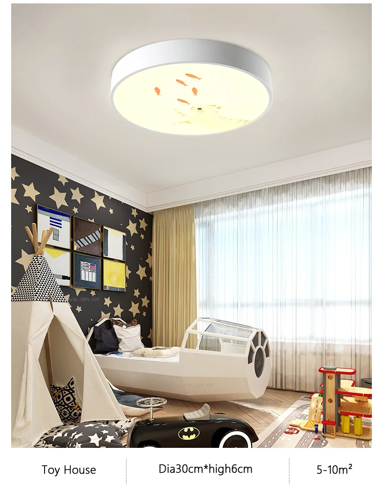 Nordic LED lamp cartoon children bedroom ceiling lamp living room study kindergarten makaron ceiling light 18W