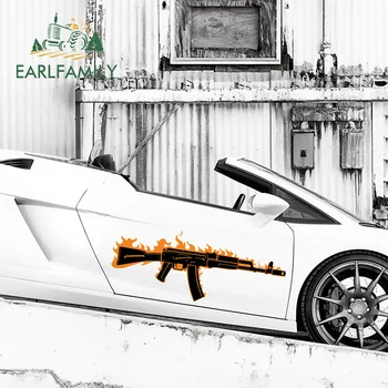 

EARLFAMILY 43cm x 17.2cm for Ak-47 Car Sticker Custom Printing Waterproof Bumper Laptop Occlusion Scratch Decoration VAN Decal