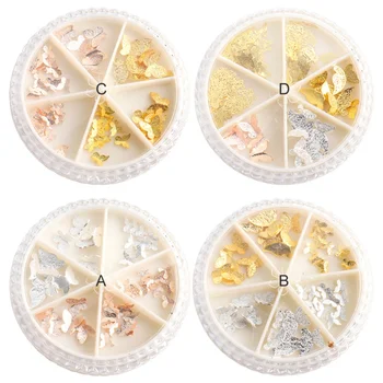 

4 Box of Nail Patches Alloy DIY Decorative 3D Butterfly Manicure Stickers for Women Girls Lady