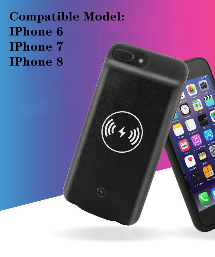 Power Bank Portable Wireless Battery Charger Case For iphone 6 6s 7 8 Power Bank Charging Case Wireless For iphone charger case