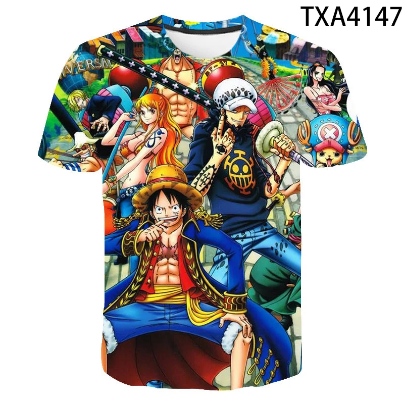 Новинка 2020 футболка Luffy с объемным рисунком Повседневная Уличная одежда для