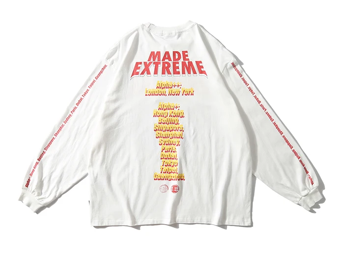 EFUNGAL Hip Hop T Shirt Men Cotton Casual Streetwear Autumn Winter T-shirt City Name Print Long Sleeve Fashion Tops Tees