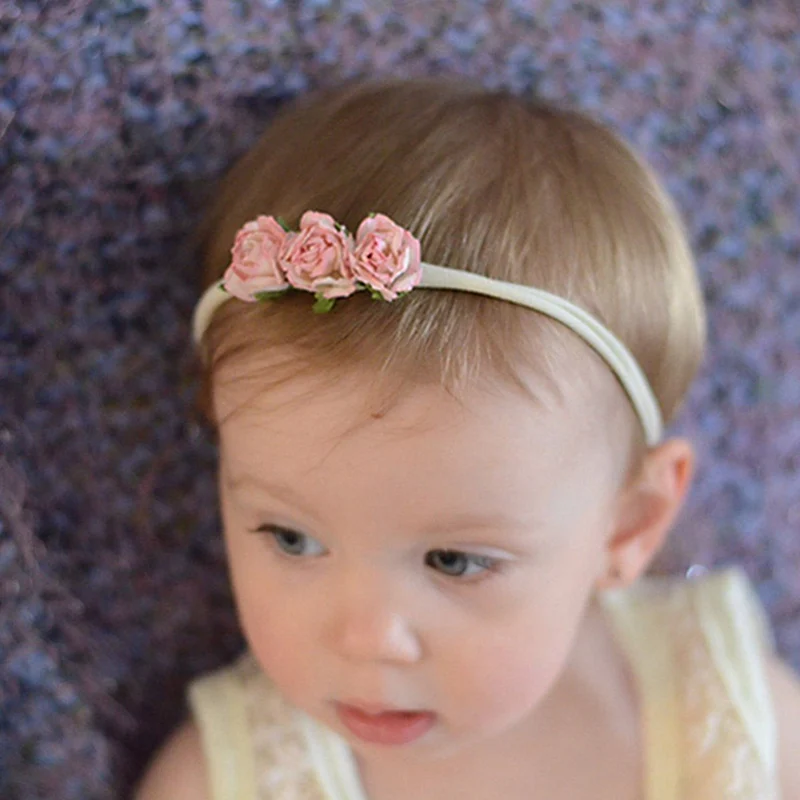 

Rose Ribbon Hair Bands Handmade DIY Headwear Photo Prop 3D Flower Hairband Kids Child Newborn Baby Girl Headband Accessory