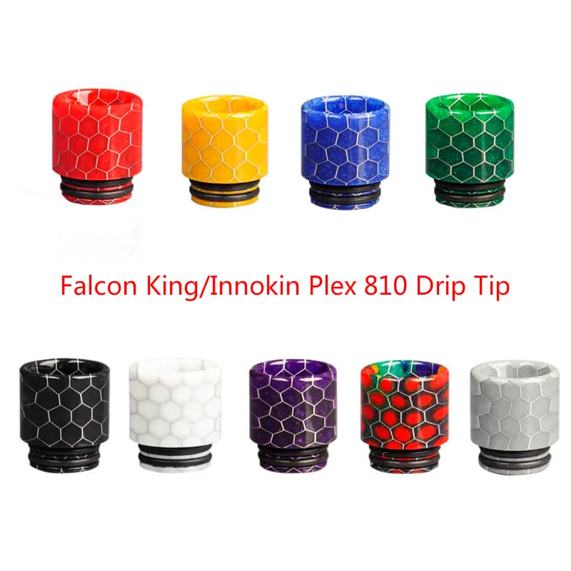 Falcon King/Innokin Plex Cobra змеиная кожа 810 капельный Наконечник Красочный резиновый мундштук