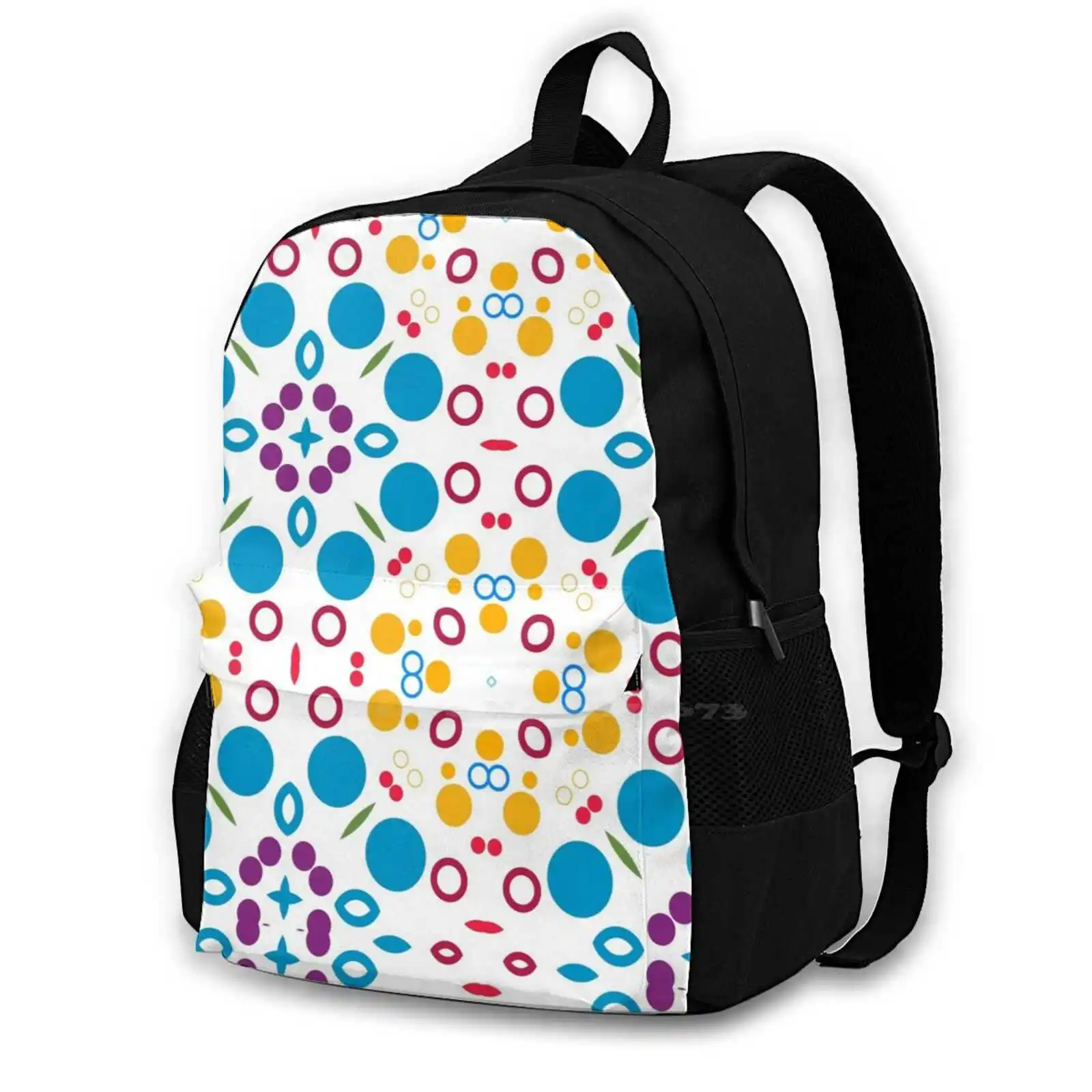 

Красочные цветные кольца, декоративные бесшовные с повторяющимся рисунком для женщин и мужчин, подростковые дорожные школьные сумки для ноутбука, мужские творческие лаборатории