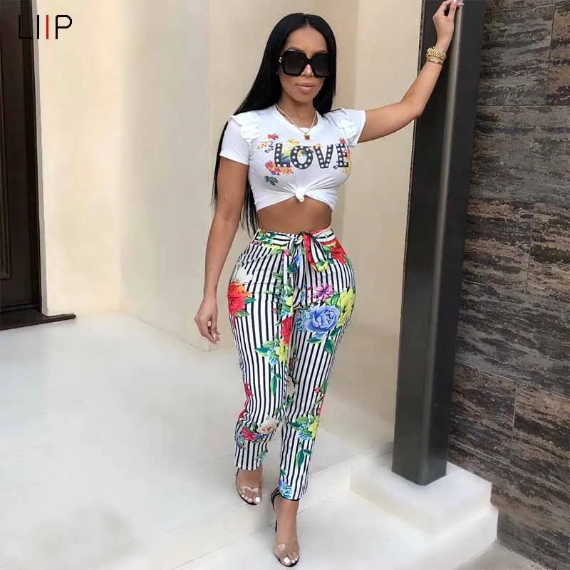 summer sexy crop top club two piece set tracksuit women 2 piece set women outfits sexy letter tops and pants set 3437