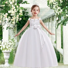 Элегантное свадебное винтажное вечернее длинное платье с цветочным рисунком для девочек; праздничное платье принцессы; праздничное платье для детей-подростков; одежда; LP-232