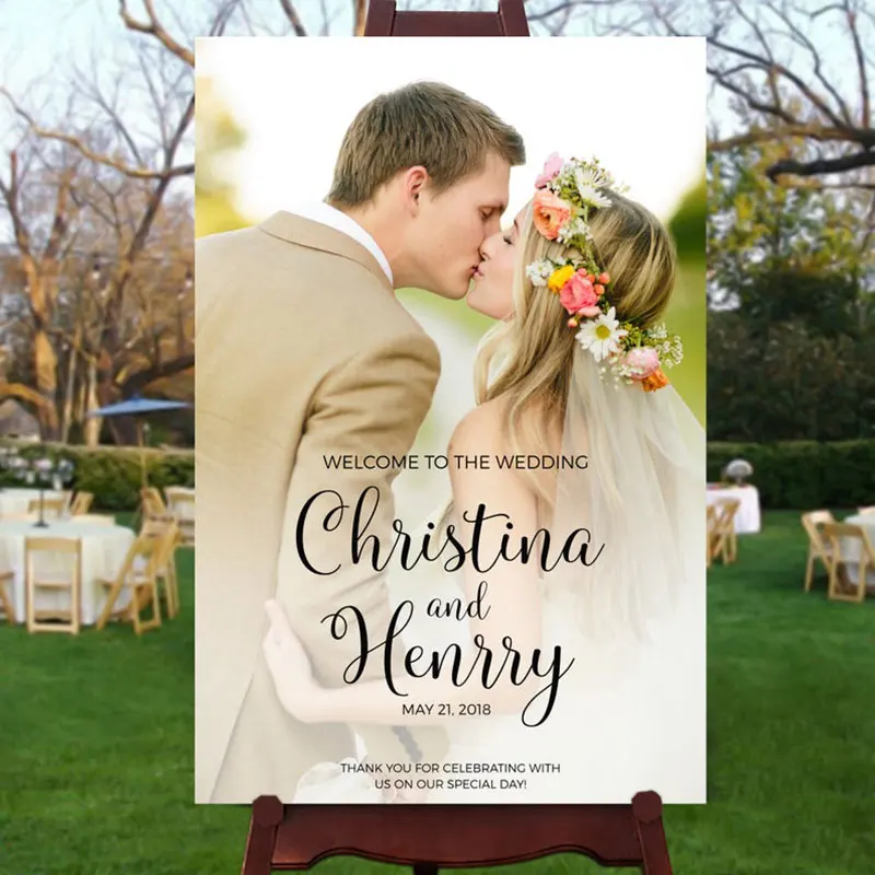 

Welcome Photo Wedding Sign Printable Personalized Wedding Signs Picture Welcome Board Canvas Wedding Welcome Signs