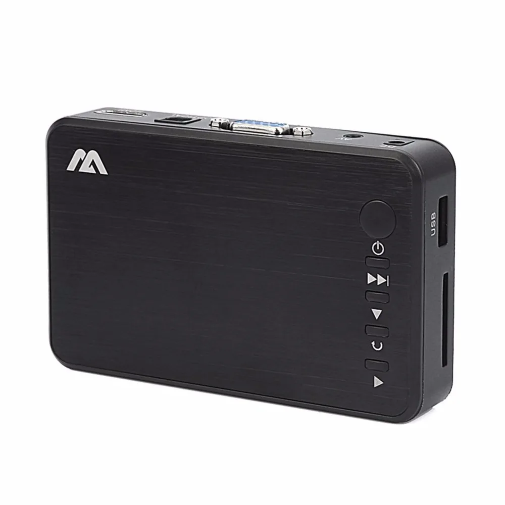 Мини Портативный Full HD 1920x1080 HDMI VGA AV USB жесткий диск U диск плеер мультимедийный плеер H7 для дома автомобиля офиса