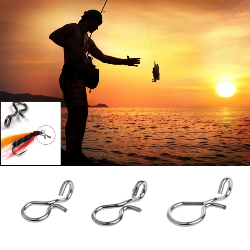 50Pcs Fly Fishing Snap Quick Change Hook Lure High Carbon Steel Tackle