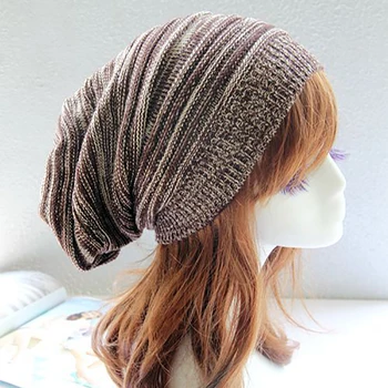 

Casual Cap Fashion Winter Soft Slouchy Baggy Women Men Warm Knitted Hip Hop Gift Ski Knitted Hat Beanie