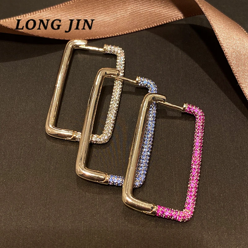 Одиночное прямоугольное геометрические серьги женские сережки микро