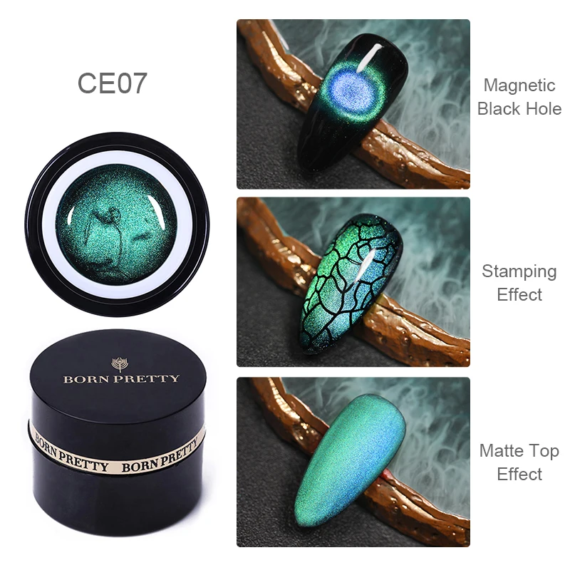 CE07 BORN PRETTY 5ml 9D Magnetic Cat Eye Nail Gel Polish Soak Off UV LED Nails Varnish Galaxy Star Magnet Nail Art Manicure Lacquer - Цвет: CE07