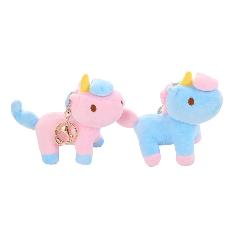 

New 12cm Cute Creative Fat Unicorn Animal Plush Toy Keychain Creative Color Unicorn Plush Toy For Girl M087