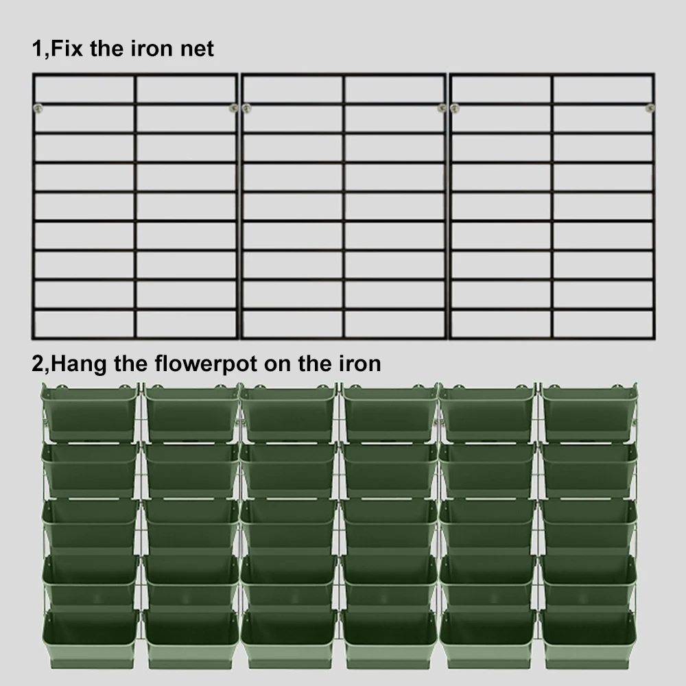 4 pcs Self Watering Flower Pot Stackable Wall Planter Garden Plastic Pots Wall Hanging Vertical Succulents Plant Bonsai Pot Home