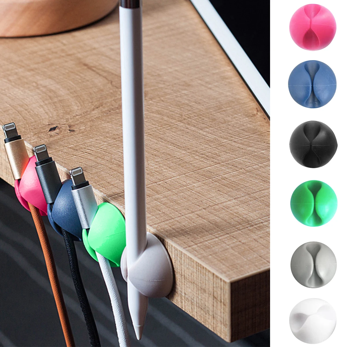 Круглая Зажимная намотка для кабеля Держатель провода наушников Органайзер