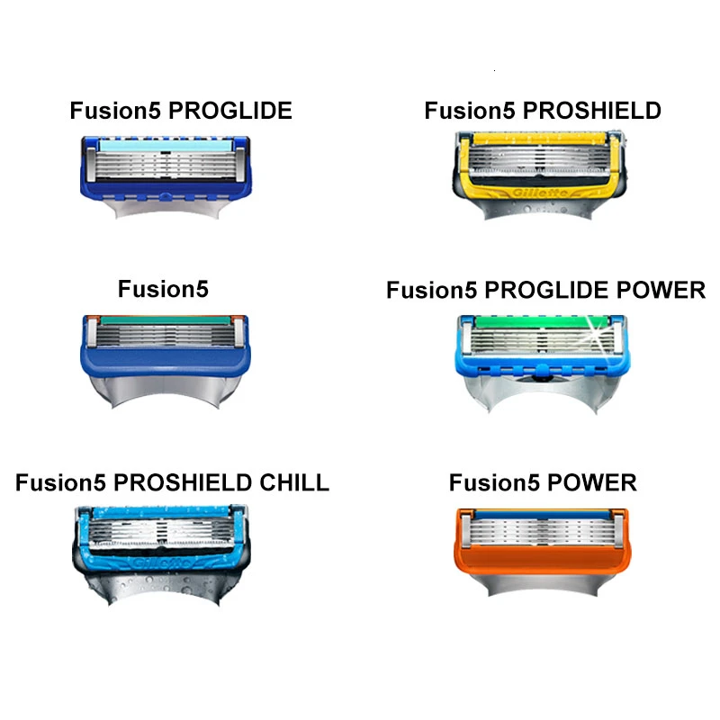 Replaceable blades Fit Gillette Fusion 5 Proglide Proshield Safety razor blade Shaving cassettes 5 layers stainless 2