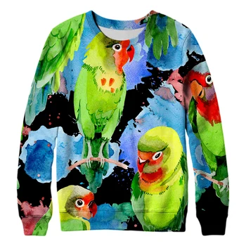 

3D print sweatshirt O-neck man Hoodies Bird flamingo Hot Sale Casual Loose Fit Hip Hop Fashoin Pullover