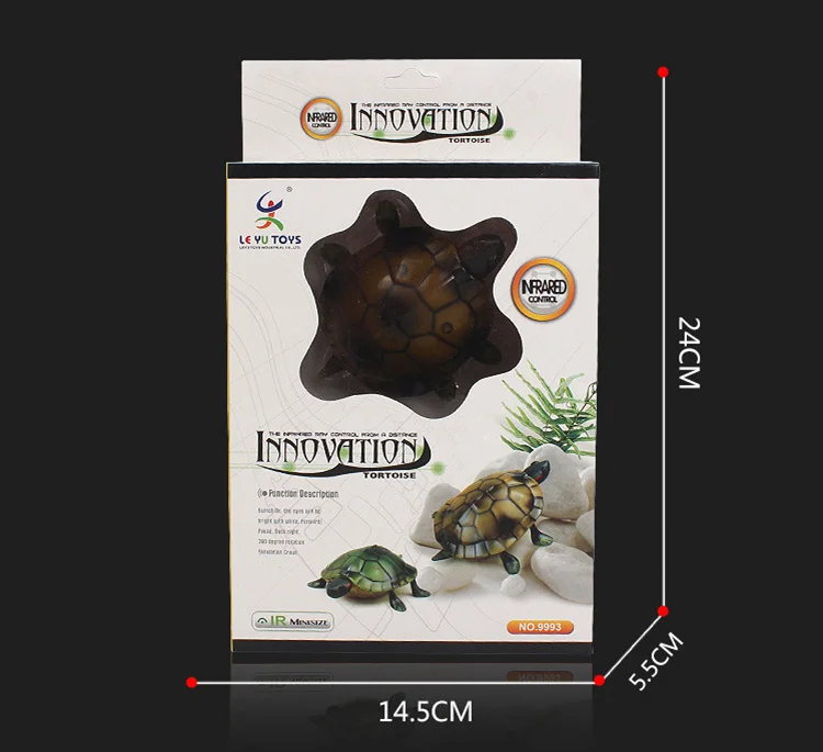 [Funny] Trick electronic pet RC simulation sound& light Tortoise robot model prank toy remote control smart animal kids gift
