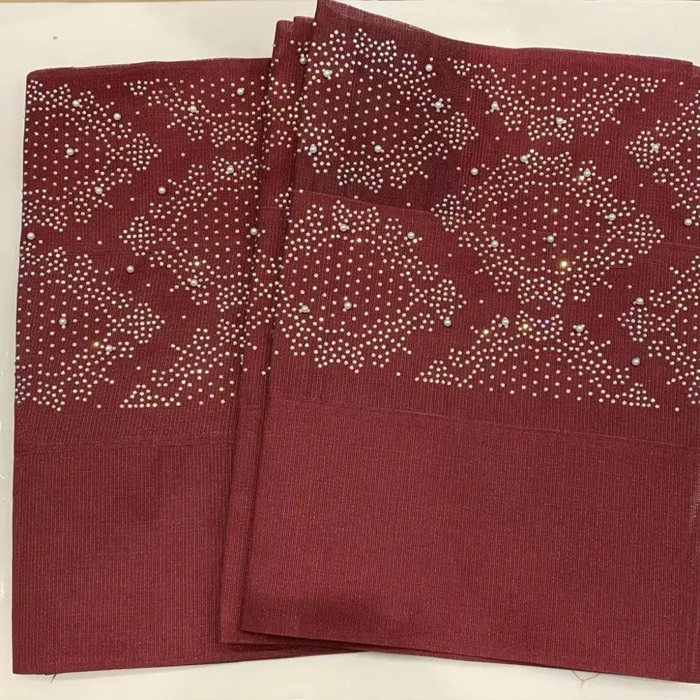 Африканская мода в нигерийском стиле aso oke геле с вышивкой бисером камнями высокого качественные шарфы ткань 2 шт/комплект для женщин